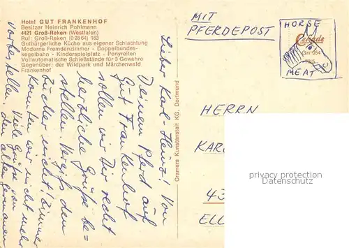 AK / Ansichtskarte Gross_Reken Hotel Gut Frankenhof Restaurant Gross Reken