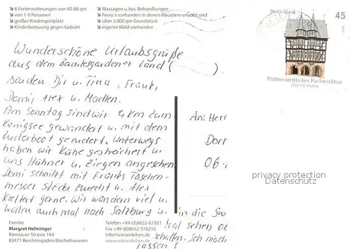 AK / Ansichtskarte Bischofswiesen Haus Wiesenlehen Gaestehaus Pension Landschaft Alpen Bischofswiesen