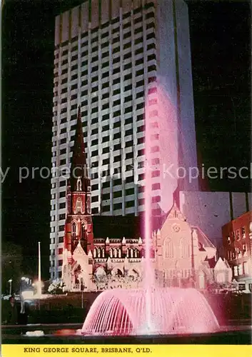 AK / Ansichtskarte Brisbane_Queensland King George Square Fontaene Nachtaufnahme Brisbane_Queensland