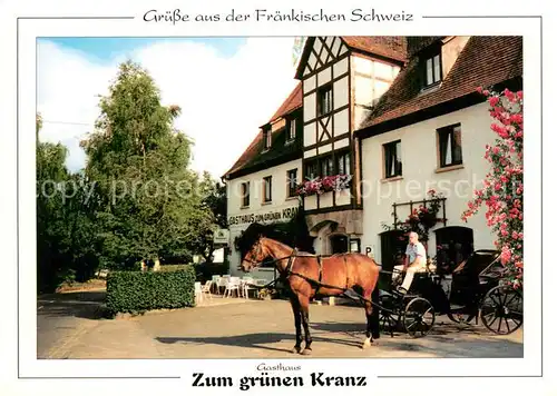 AK / Ansichtskarte Plech Gasthaus Zum gruenen Kranz Pferdekutsche Plech