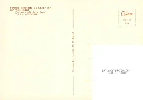 AK / Ansichtskarte Wolfertsried Pension Cafe Eulenhof Wolfertsried