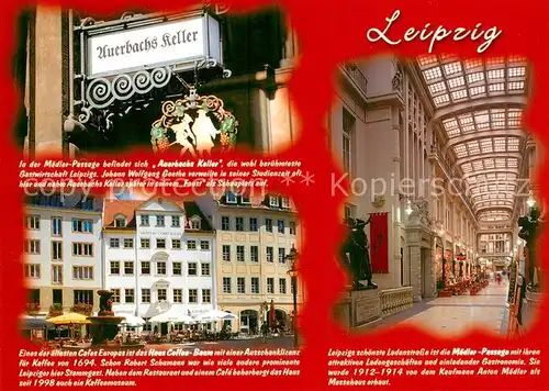 AK / Ansichtskarte Leipzig Auerbachs Keller Maedler Passage Ladenstrasse Cafe Leipzig