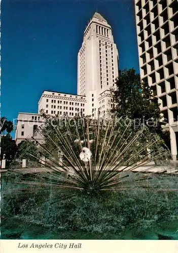 AK / Ansichtskarte Los_Angeles_California City Hall Wasserspiele 