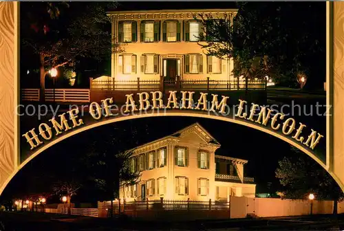 AK / Ansichtskarte Springfield_Illinois Home of Abraham Lincoln National Historic Site illuminated at night 