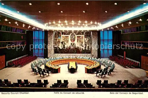 AK / Ansichtskarte New_York_City United Nations Security Council Chamber New_York_City