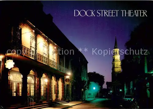 AK / Ansichtskarte Charleston_South_Carolina Dock Street Theater Church at night 