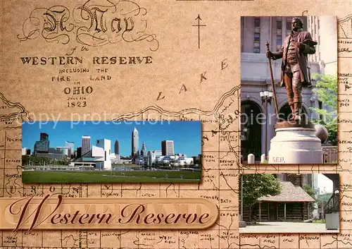 AK / Ansichtskarte Cleveland_Ohio Western Reserve Monument Gen. Moses Downtown City Cleveland_Ohio