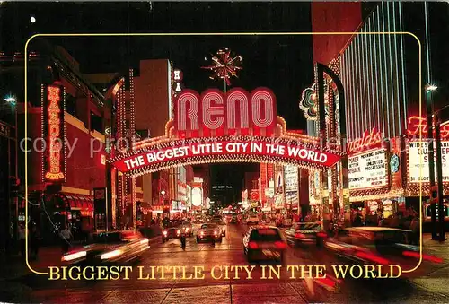 AK / Ansichtskarte Reno_Nevada Reno Arch downtown Biggest little city in the world at night 