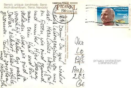 AK / Ansichtskarte Reno_Nevada Reno Arch downtown Biggest little city in the world at night 