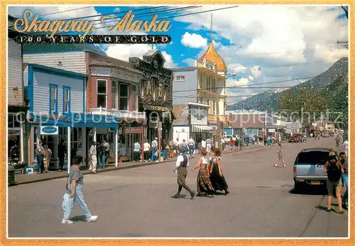 AK / Ansichtskarte Skagway_Alaska Street scene 