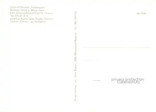 AK / Ansichtskarte Unternaifermuehle Gasthof Pension Fichtenpark Partie am Bach 