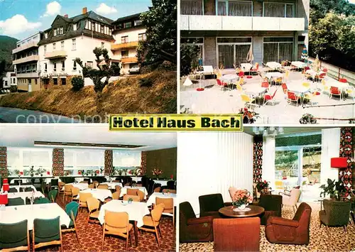 AK / Ansichtskarte Bad_Salzig Hotel Haus Bach am Kurpark Restaurant Terrasse Bad_Salzig