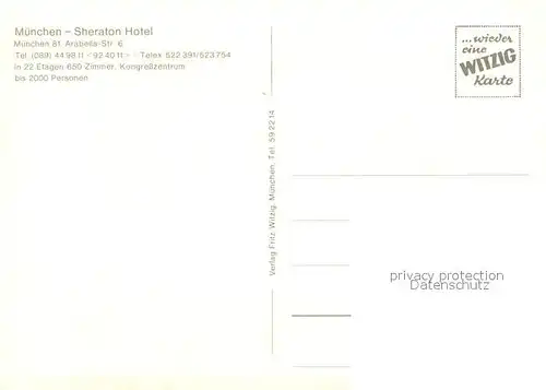 AK / Ansichtskarte Muenchen Sheraton Hotel Aussenansicht Muenchen
