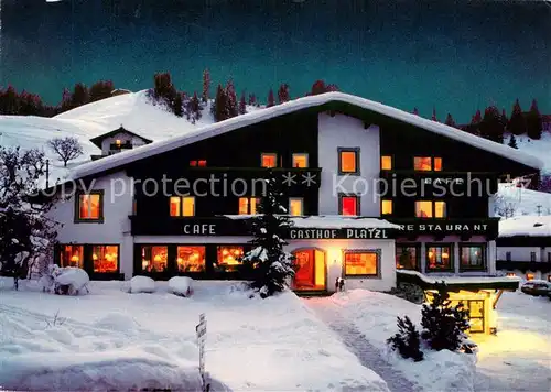 AK / Ansichtskarte Auffach Restaurant Cafe Patzl Aussenansicht im Schnee  Auffach