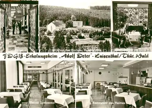 AK / Ansichtskarte Luisenthal FDGB Erholungsheim Adolf deter Innen Speisesaal u. Foyer Luisenthal