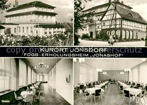 AK / Ansichtskarte Jonsdorf FDGB Erholungsheim Jonashof Teilansichten Innen u. Aussen Jonsdorf