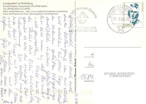 AK / Ansichtskarte Seiffen_Erzgebirge Landgasthof zu Heidelberg Restaurant Fremdenzimmer Seiffen Erzgebirge