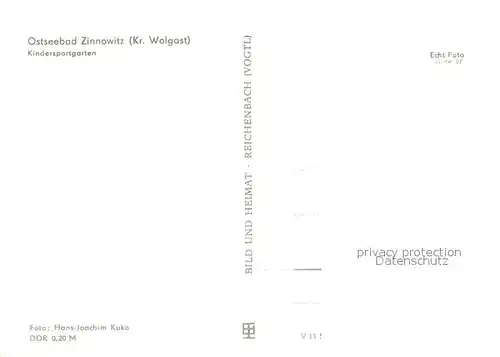 AK / Ansichtskarte Zinnowitz_Ostseebad Kindersportgarten Zinnowitz_Ostseebad