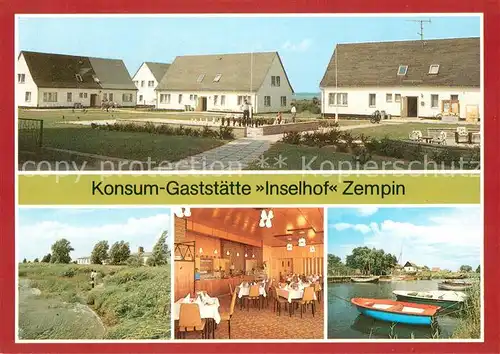 AK / Ansichtskarte Zempin Gaststaette Inselhof Innen  und Aussenansicht Zempin