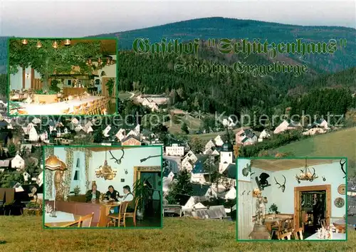AK / Ansichtskarte Sosa_Erzgebirge Gasthof Schuetzenhaus Teilansichten Sosa Erzgebirge