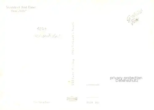 AK / Ansichtskarte Bad_Elster Haus Idylle Aussenansicht Bad_Elster