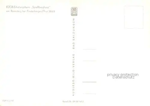 AK / Ansichtskarte Finsterbergen FDGB Erholungsheim Spiessberghaus Aussenansicht Finsterbergen