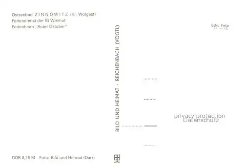 AK / Ansichtskarte Zinnowitz_Ostseebad Ferienheim Roter Oktober Aussenansicht Zinnowitz_Ostseebad