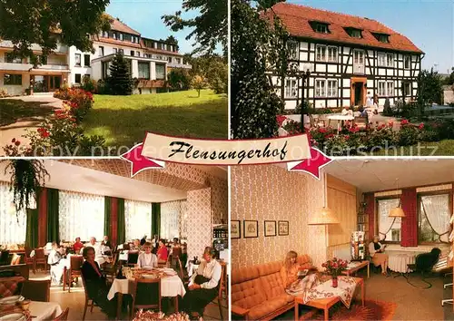 AK / Ansichtskarte Flensungen Flensungerhof Bibel  und Erholungsheim Garten Speisesaal Flensungen