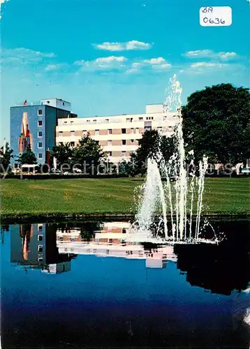 AK / Ansichtskarte Bad_Nauheim Kurpark Sanatorium m. Springbrunnen Bad_Nauheim