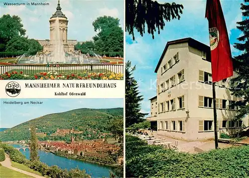 AK / Ansichtskarte Kohlhof_Altenbach Wasserturm in Mannheim u. Mannheimer Naturfreundehaus Heidelberg am Neckar Kohlhof Altenbach
