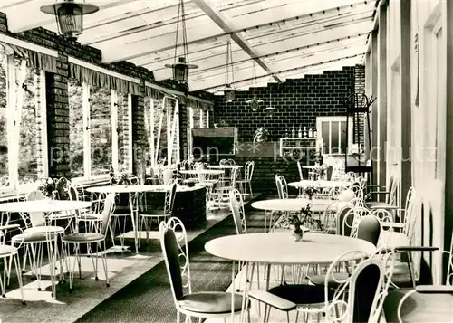 AK / Ansichtskarte Frauenwald_Thueringen Gaststaette Fraubachmuehle Innenansicht Wintergaten Frauenwald Thueringen