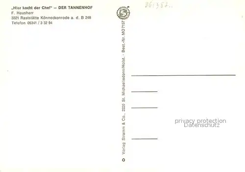 AK / Ansichtskarte Koenneckenrode Gasthaus Der Tannenhof Gastraeume Zimmer Liegewiese Koenneckenrode