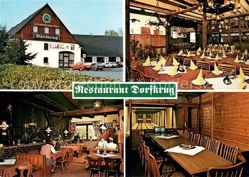 AK / Ansichtskarte Reinsdorf_Apelern Restaurant Dorfkrug Gastraeume Kegelbahn Reinsdorf_Apelern