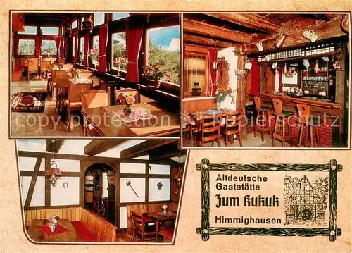 AK / Ansichtskarte Himmighausen Altdeutsche Gaststaette Zum Kukuk Gastraeume Bar Himmighausen