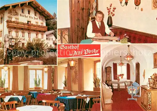 AK / Ansichtskarte Siegsdorf_Oberbayern Gasthof Alte Post Gastraeume Stube Siegsdorf Oberbayern