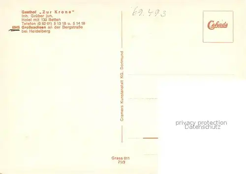 AK / Ansichtskarte Grosssachsen Gasthof Zur Krone Grosssachsen