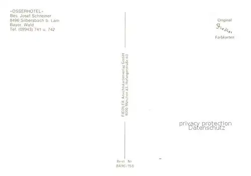 AK / Ansichtskarte Silbersbach Osserhotel Gaststube Silbersbach
