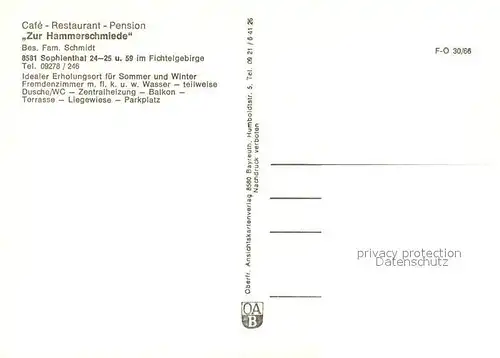 AK / Ansichtskarte Sophienthal_Oberfranken Cafe Restaurant Pension Zur Hammerschmiede Gaststube Garten Dorfpartie Sophienthal Oberfranken