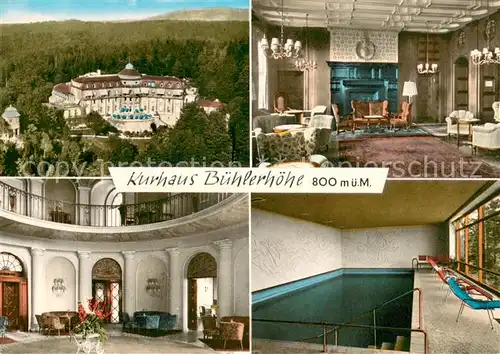 AK / Ansichtskarte Buehl_Baden Kurhaus Buehlerhoehe Kaminzimmer Foyer Hallenbad Buehl_Baden