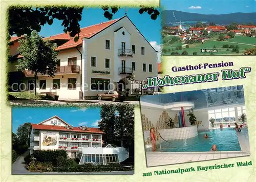 AK / Ansichtskarte Hohenau_Niederbayern Gasthof Pension Hohenauer Hof Hallenbad Panorama Hohenau Niederbayern
