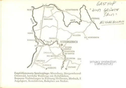 AK / Ansichtskarte Neckargerach Gasthof zum gruenen Baum Gastraeume Neckargerach