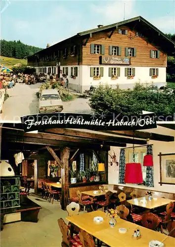 AK / Ansichtskarte Riegsee Forsthaus Hoehlmuehle Habach Gastraum Riegsee
