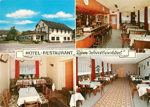 AK / Ansichtskarte Obernau_Westerwald Hotel Restaurant Zum Wiedbachtal Gastraeume Bar Obernau_Westerwald