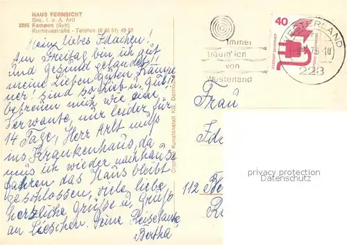 AK / Ansichtskarte Kampen_Sylt Haus Fernsicht Strandpartie Blick vom Haus Gastraum Kampen Sylt