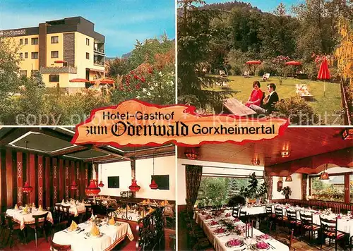 AK / Ansichtskarte Gorxheimertal Hotel Gasthof zum Odenwald Gastraeume Liegewiese Gorxheimertal