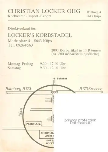 AK / Ansichtskarte Kueps Christian Locker OHG Korbwaren Details Kueps