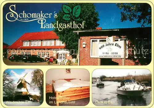 AK / Ansichtskarte Elm_Bremervoerde Schomakers Landgasthof Windmuehle Elm Hotelzimmer im Landhausstil Ostepartie Elm_Bremervoerde