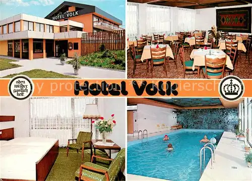 AK / Ansichtskarte Limbach_Baden Hotel Volk Gaststube Zimmer Hallenbad Limbach_Baden