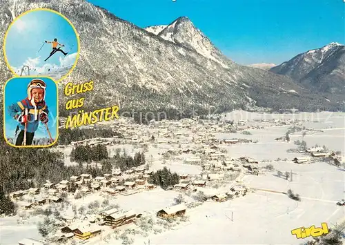 AK / Ansichtskarte Muenster_Tirol Fliegeraufnahme Skilift Langlaufloipe Muenster_Tirol