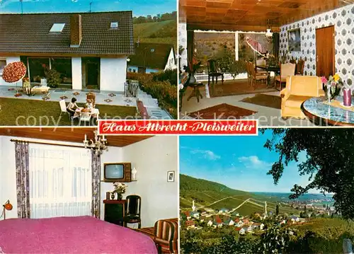 AK / Ansichtskarte Pleisweiler Oberhofen Haus Albrecht Terrasse Gastraum Zimmer Panorama Pleisweiler Oberhofen